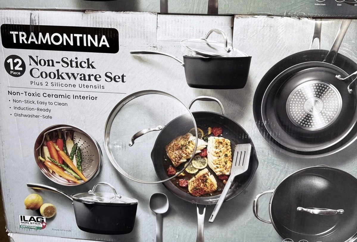 Tramontina 12-Piece Ceramic Non-Stick Pots & Pans Cookware Set