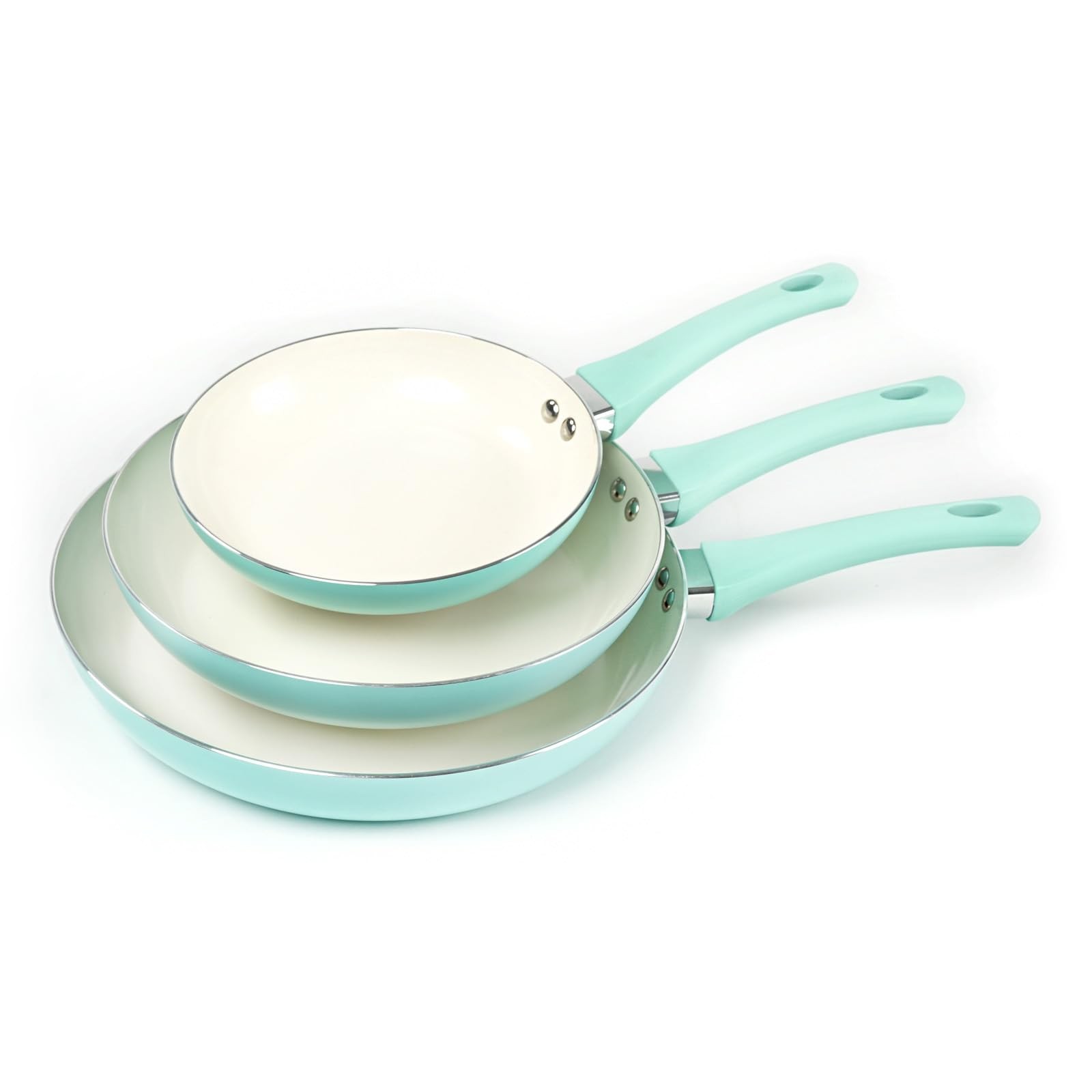 HAWOK Frying Pan Set Pressed Aluminum Ceramic Non-stick Coating with BAKELITE…