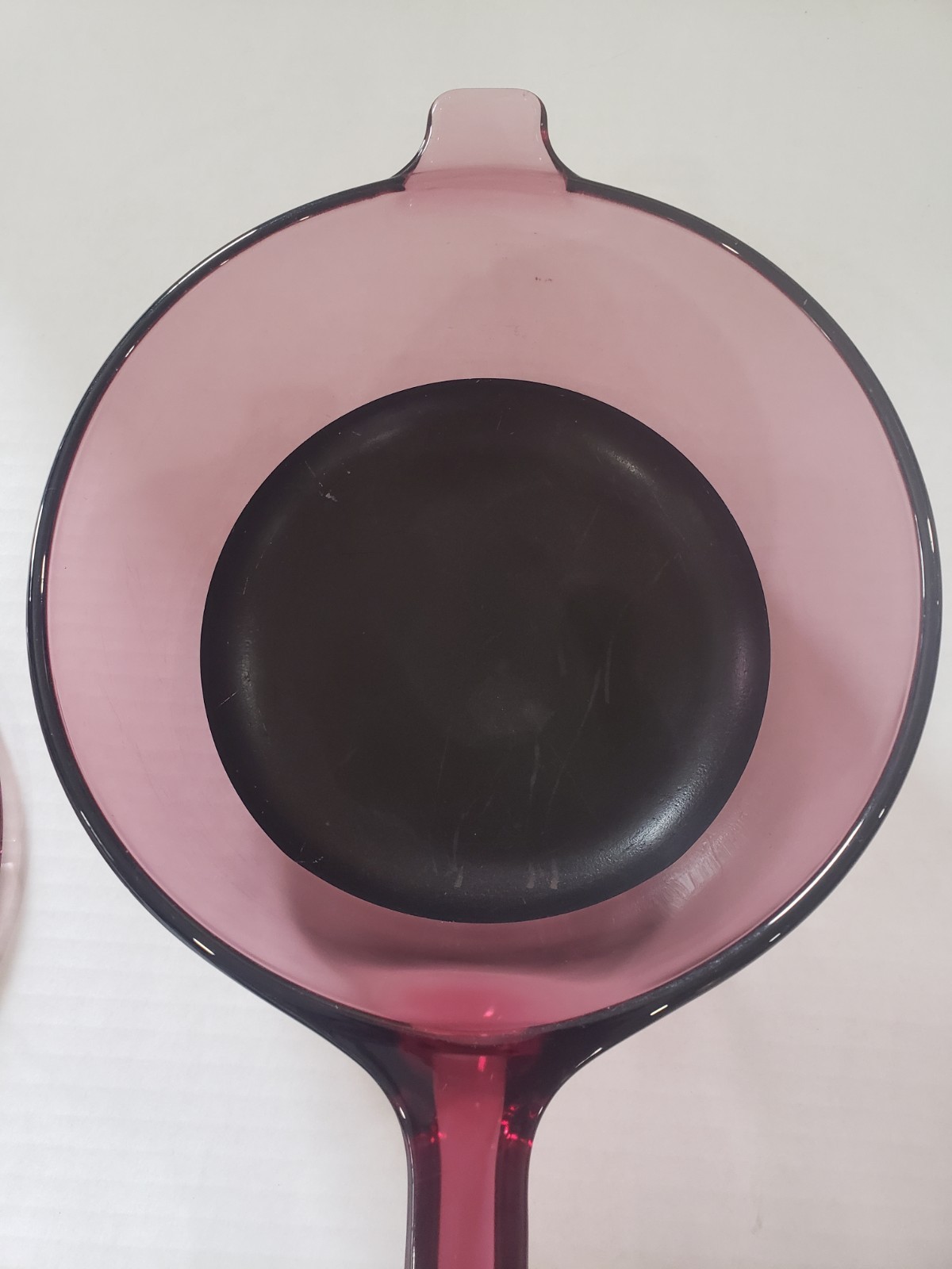 Corning Visions Cranberry 2.5L Saucepan Pot w/ Glass Lid, USA Vintage Cookware