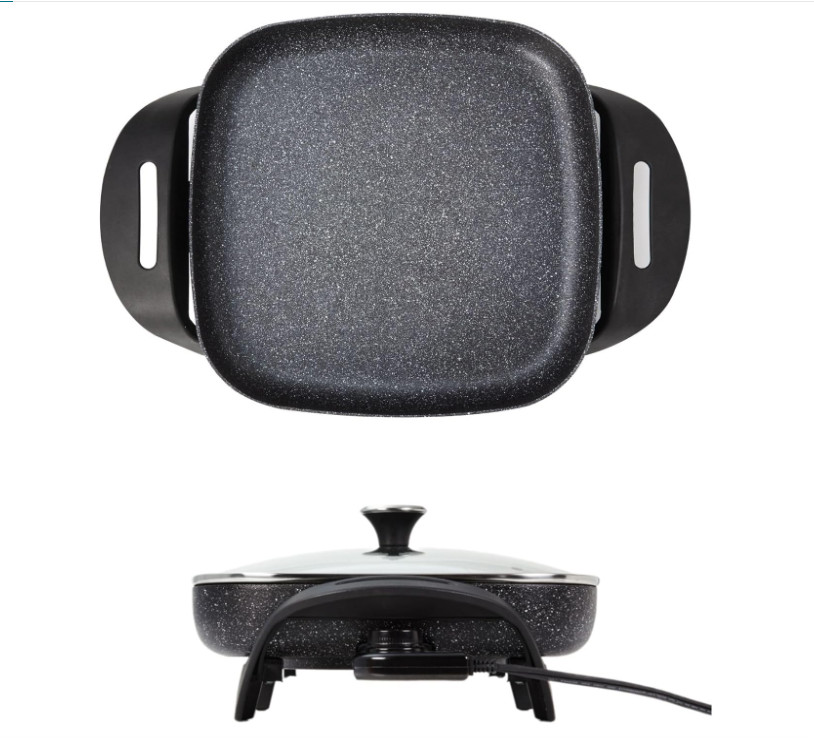 The Rock Electric Skillet – 12″ x 12″ – Rock.Tec Non-Stick Cooking Surface