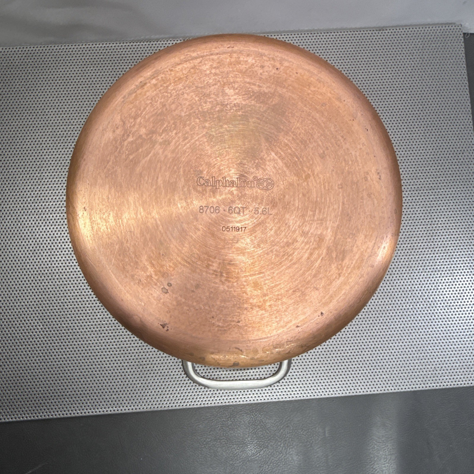 Calphalon Tri-Clad Copper Stainless Steel 6 Qt Stock Pot Dutch Oven~no Lid