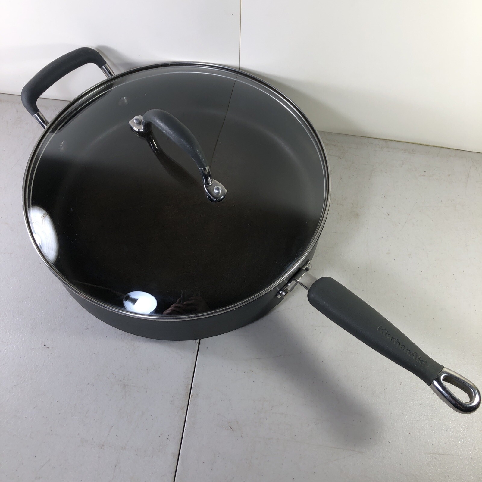 KitchenAid Hard Anodized 5qt Nonstick Saute Pan w/ Lid Onyx Black Helper Handle