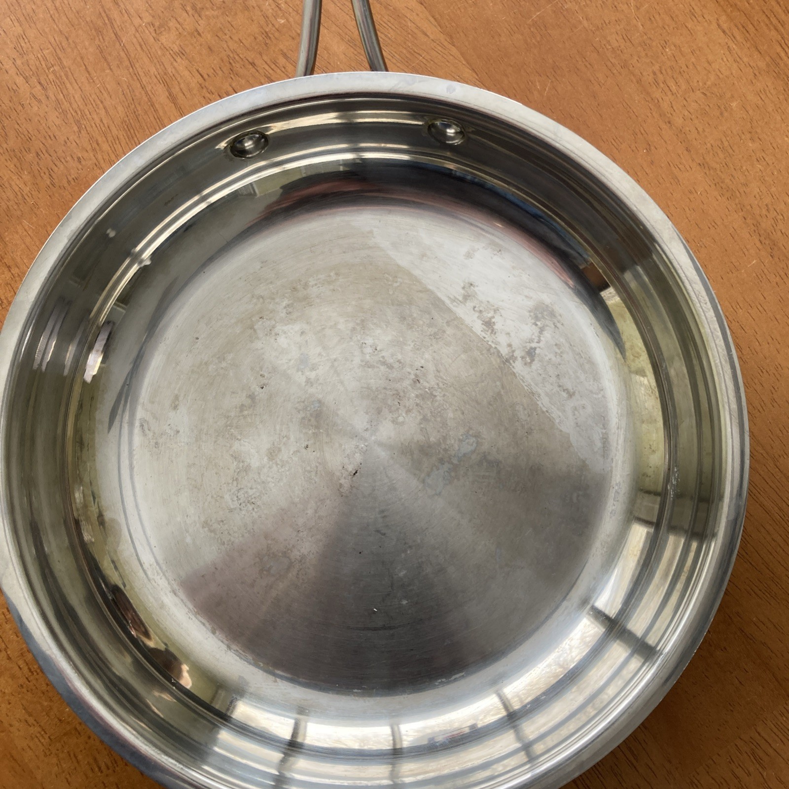 Cuisinart Model #cs22 8in / 20cm Stainless Steel Frying Pan Skillet Red Accent