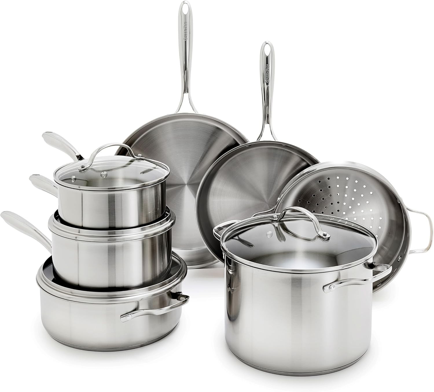 11pc Stainless Steel Cookware Set Induction Oven Safe