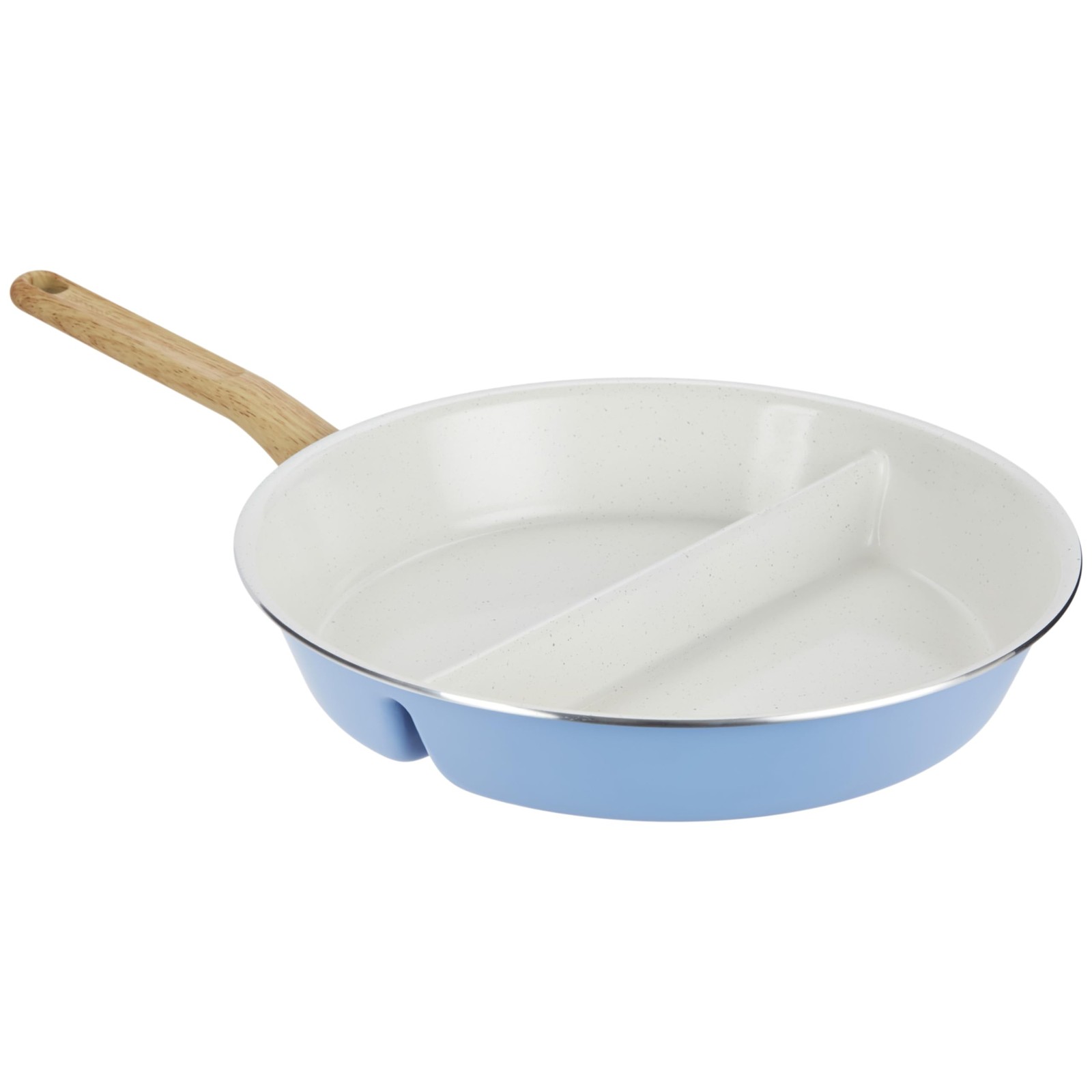 Healthy Ceramic Titanium-Infused 12″ Divided Skillet, Light Blue – Ceramic Co…