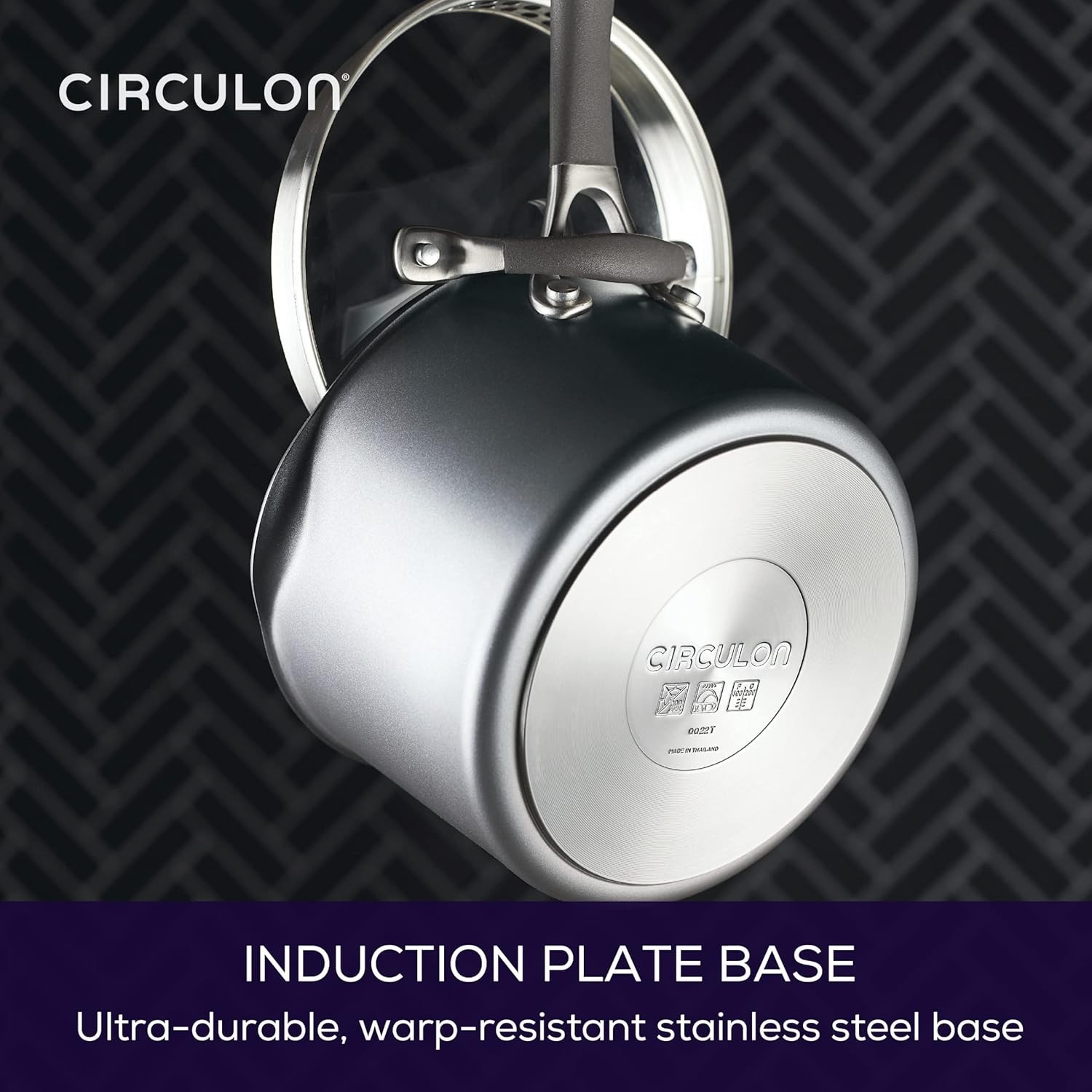 A1 Series w/ ScratchDefense Nonstick Induction Straining Sauce Pan with Lid, 3-