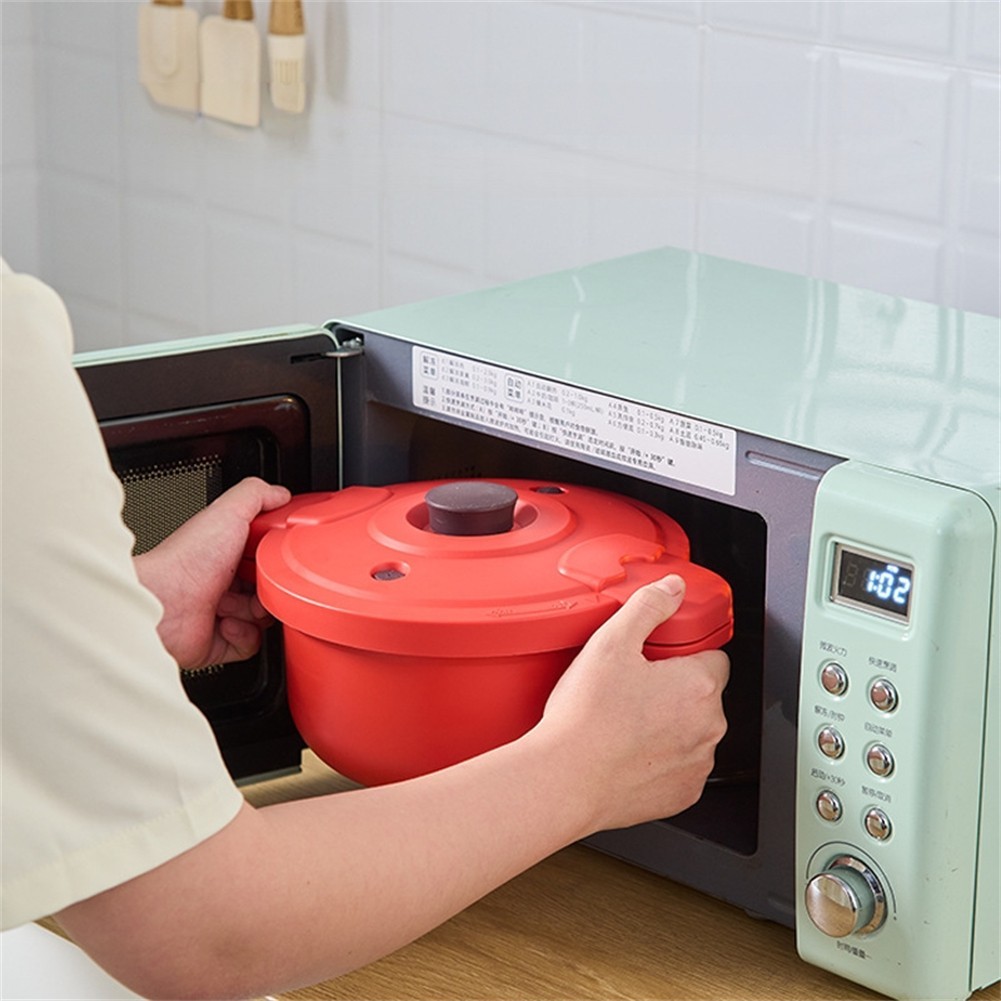 Microwave Pressure Cooker Compact Pot for Easy Steaming Rice Pasta Vegetables