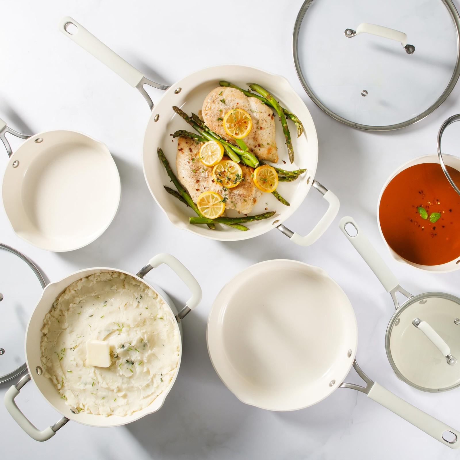 Martha Stewart Heathland Premium Nonstick Pfa Ceramic – Linen White 141567.10