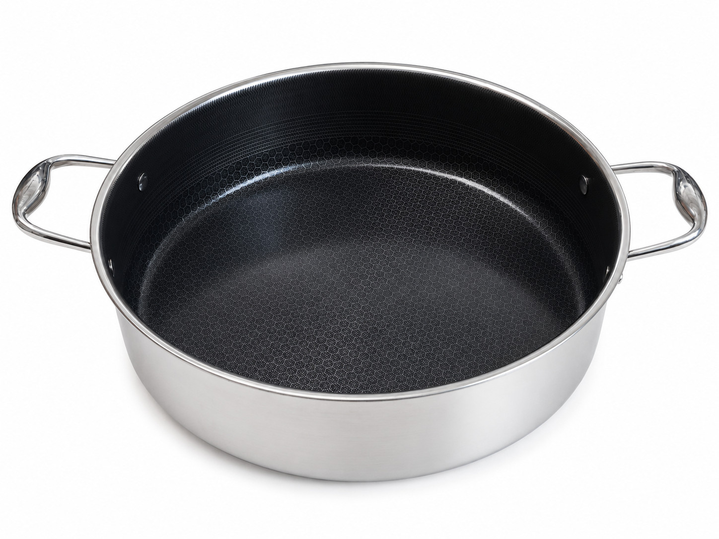 HexClad Hybrid 7-Quart Sauté Pan / Chicken Fryer w/Tempered Glass Lid BRAND NEW!