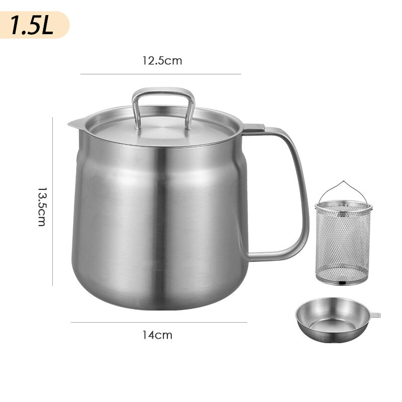 2-in-1 304 Stainless Steel Multifunctional Oil Strainer Pot Kitchen Deep Fryer