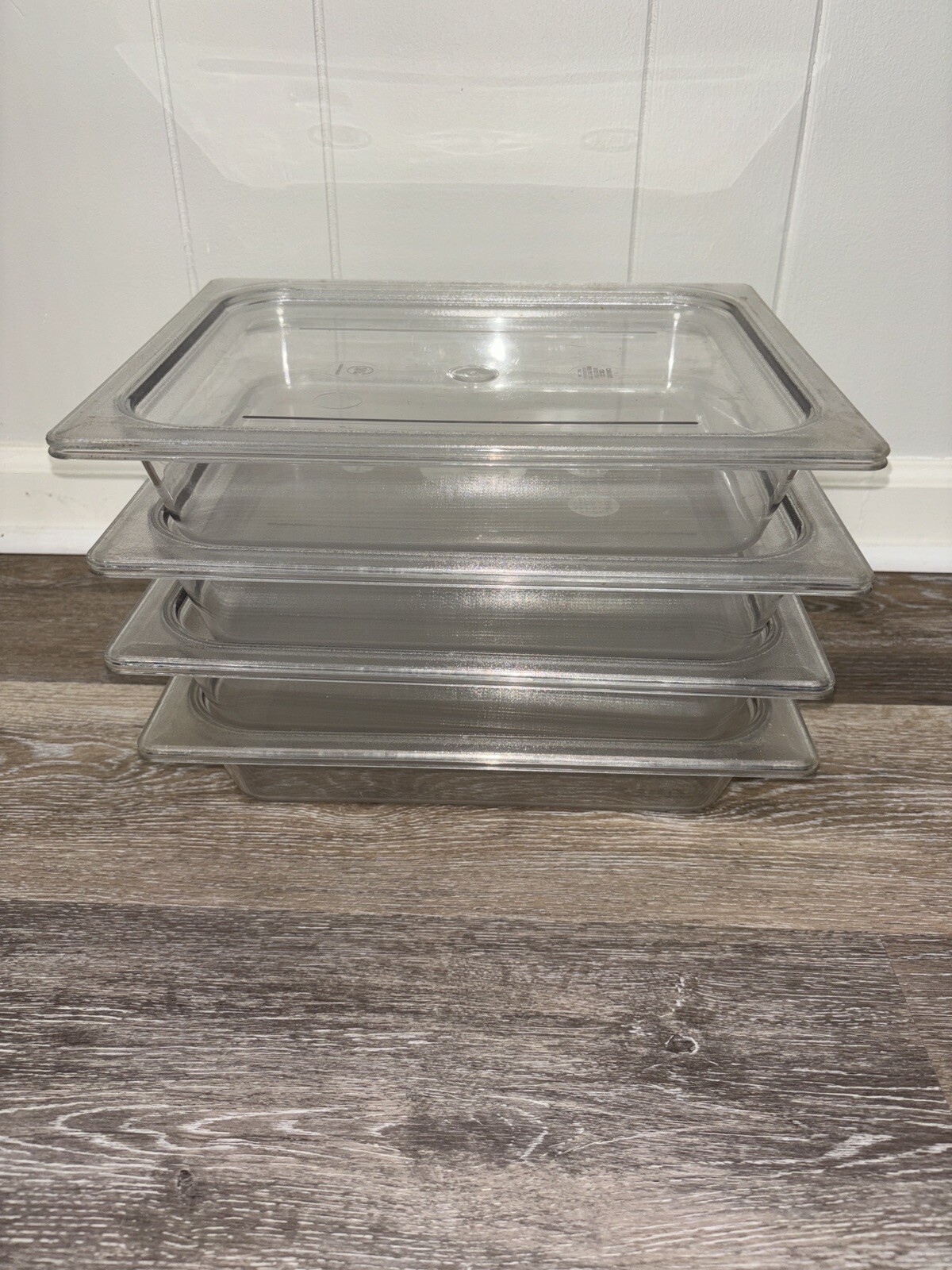 Set 4 Cam Wear By Cambro Buffet Tray CW-22 With Lids Polycarbonate 12.5×10.5×2.5