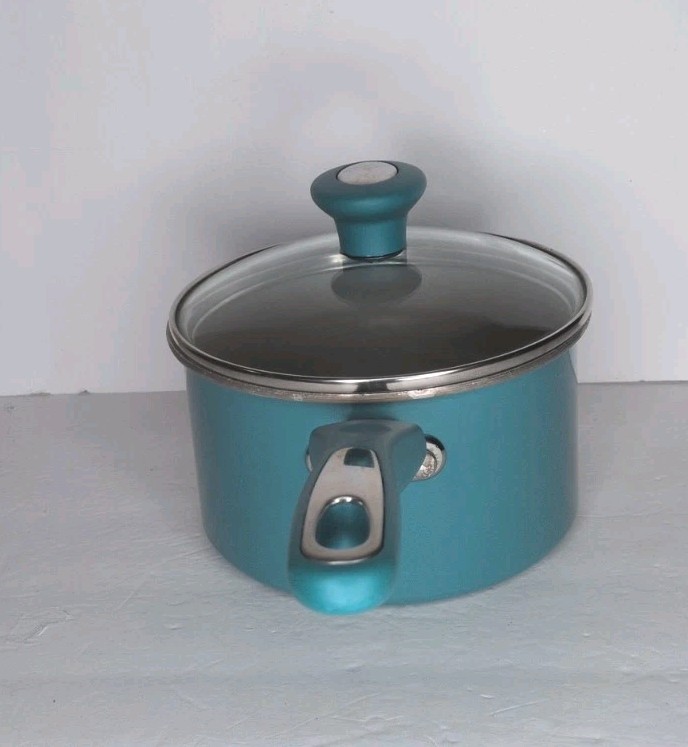 RACHAEL RAY COOKWARE TEAL 7 INCH 2 QT POT NON STICK