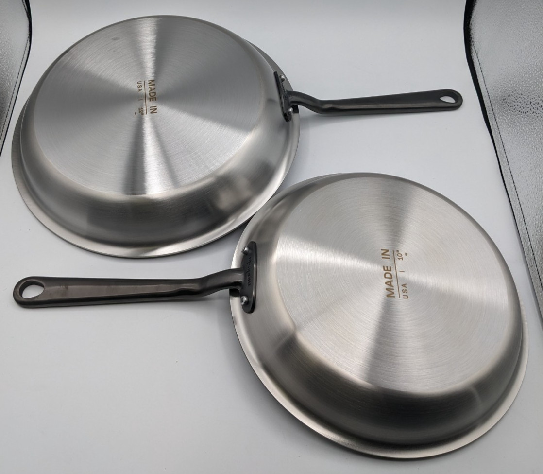 Made In – Cookware 2pc Ceramic Clad Fry Pan Set 10″ & 12″ Nickel/Graphite NOB