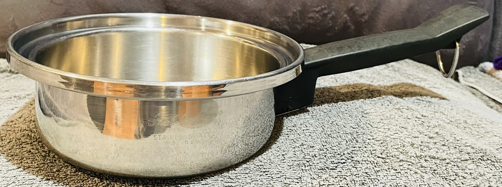 VINTAGE SEAL-O-MATIC 2 SAUCE PANS 7” AND 8” 18-8 STAINLESS STEEL NO LIDS [AI]