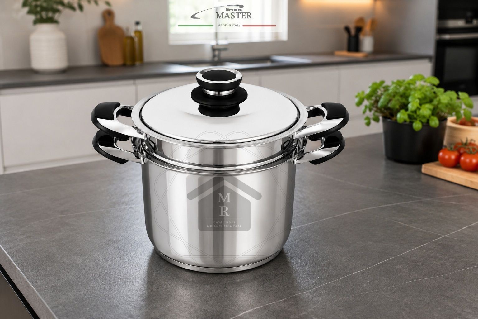 Linea Master Spaghetti Maker 3 Pcs 18/10 Stainless Steel Induction Basket Pasta Cooker