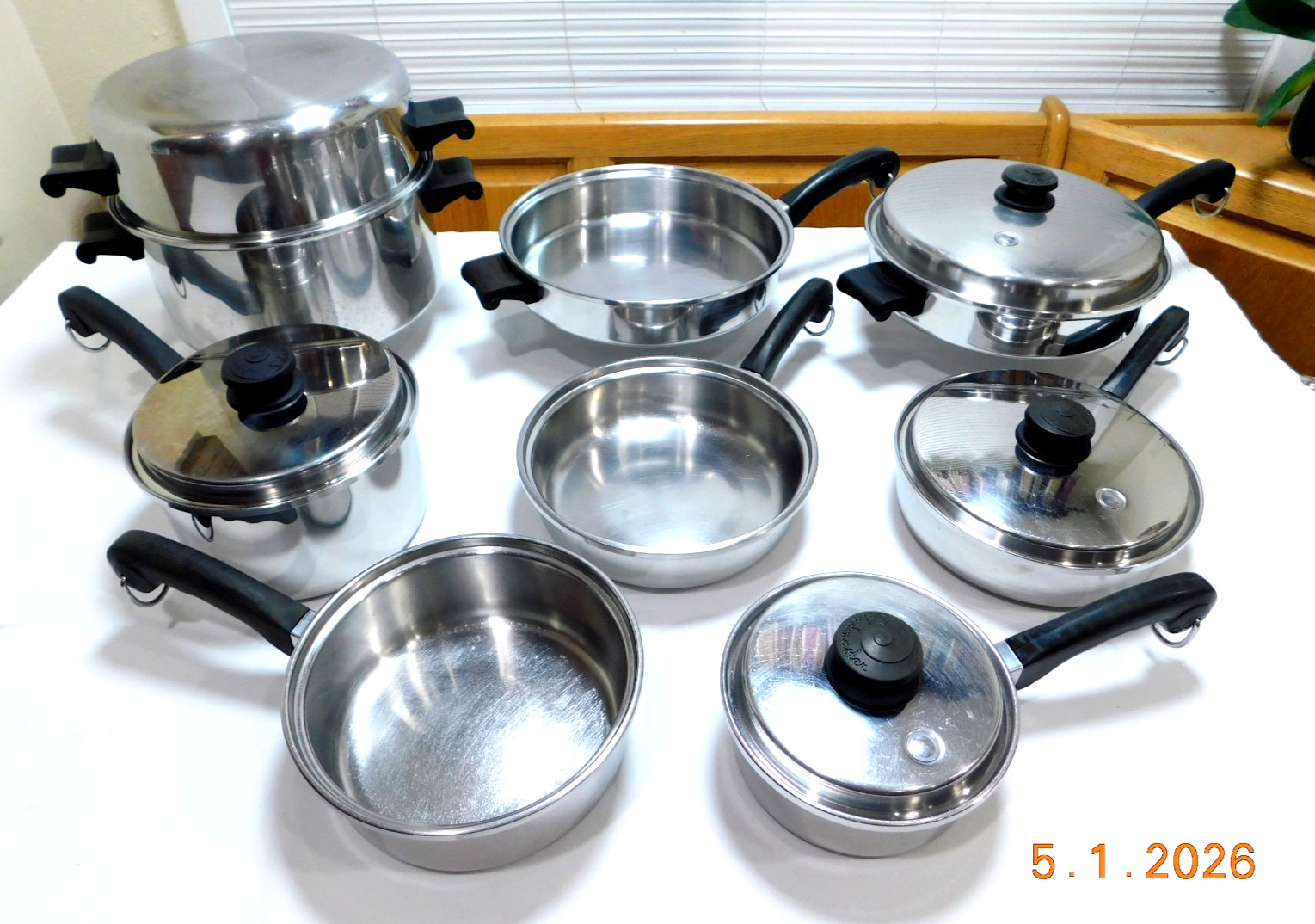 13 pc SALADMASTER 18-8 Tri Clad Stainless Steel Waterless Cookware