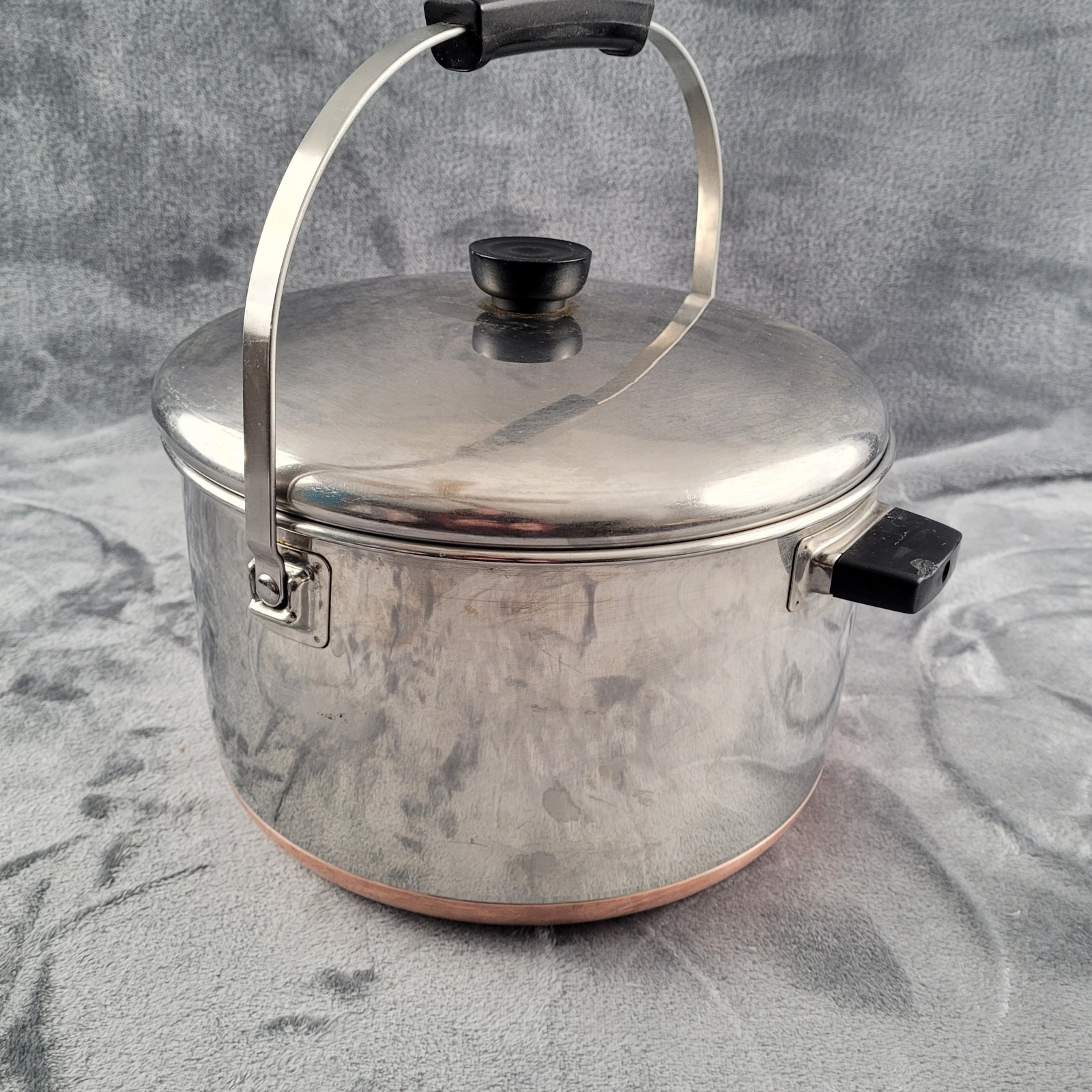 Vintage Maid of Honor Copper Bottom Stockpot 8 Qt with Bail Handle Sears