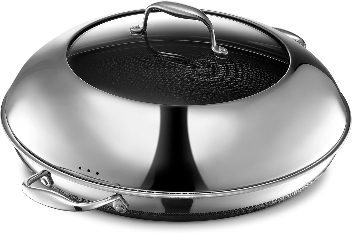 HexClad Hybrid Nonstick 14-Inch Frying Pan with Tempered Glass Lid – $219 MSRP