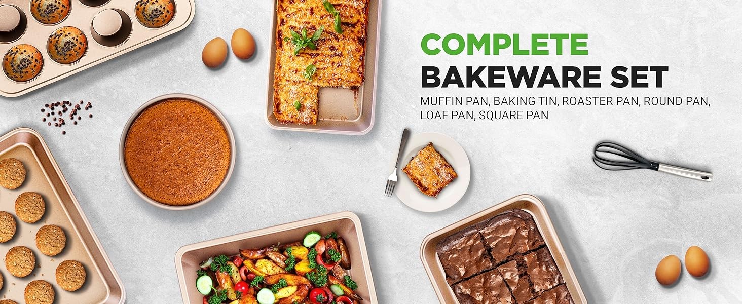 Nutrichef 20 Piece Professional Home Kitchen Cookware and Bakeware, Pots and