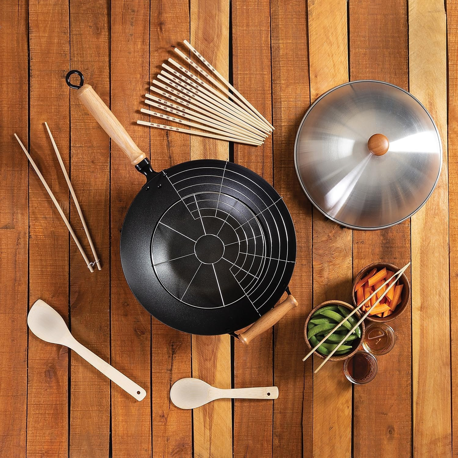Pro Chef 14″ Non-Stick Wok Set – 10 Piece Excalibur Cooking Collection