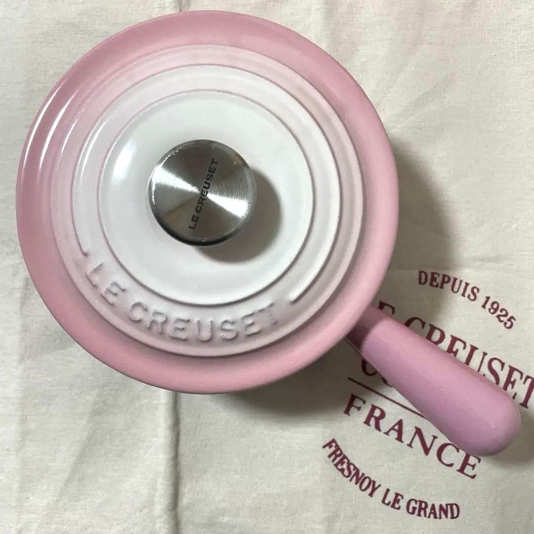 Used Le Creuset Saucepan 16cm 6-1/3″ 1-1/8qt Ombre Pink Enamel Cast Iron