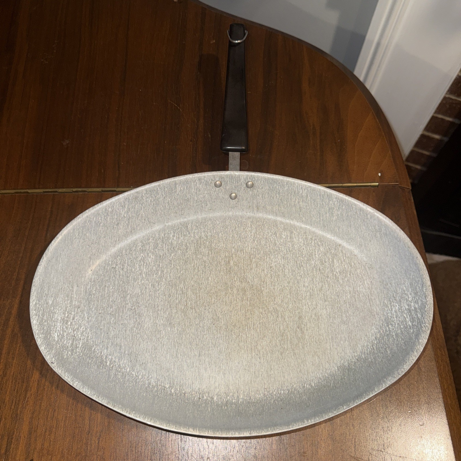 Stainless T-Fal Oval Skillet Frying Pan 10”x14” Made In France Fish Or Sauce VTG
