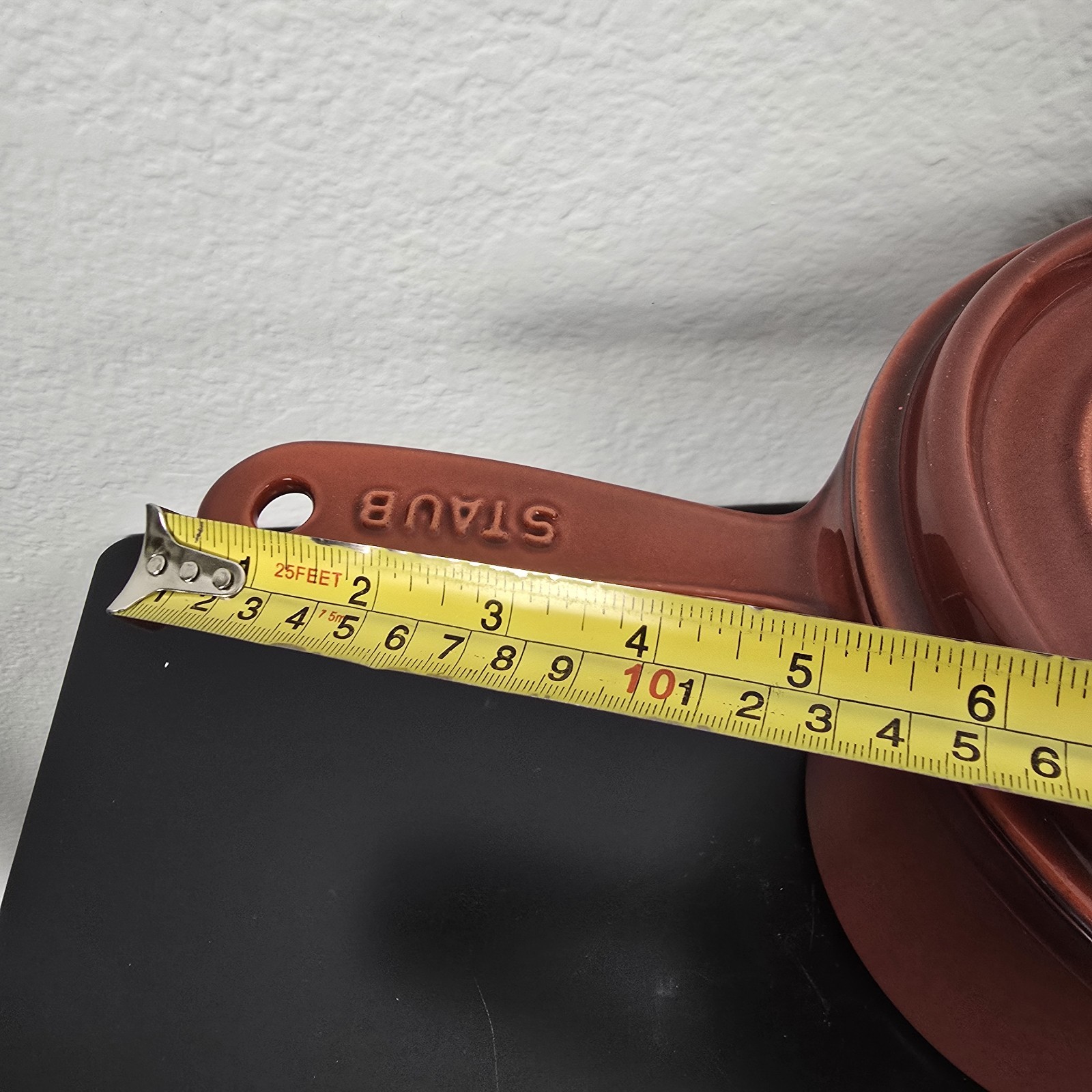 Staub France 18 cm, 3 Qt Rouge Red Enameled Cast Iron Saucepan Integrated Handle