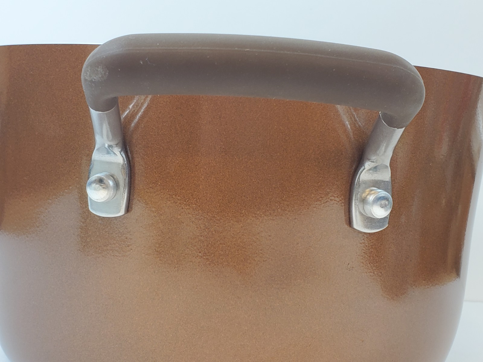 FARBERWARE 6 Qt Stock Pot Brown Non Stick Aluminum With Handles