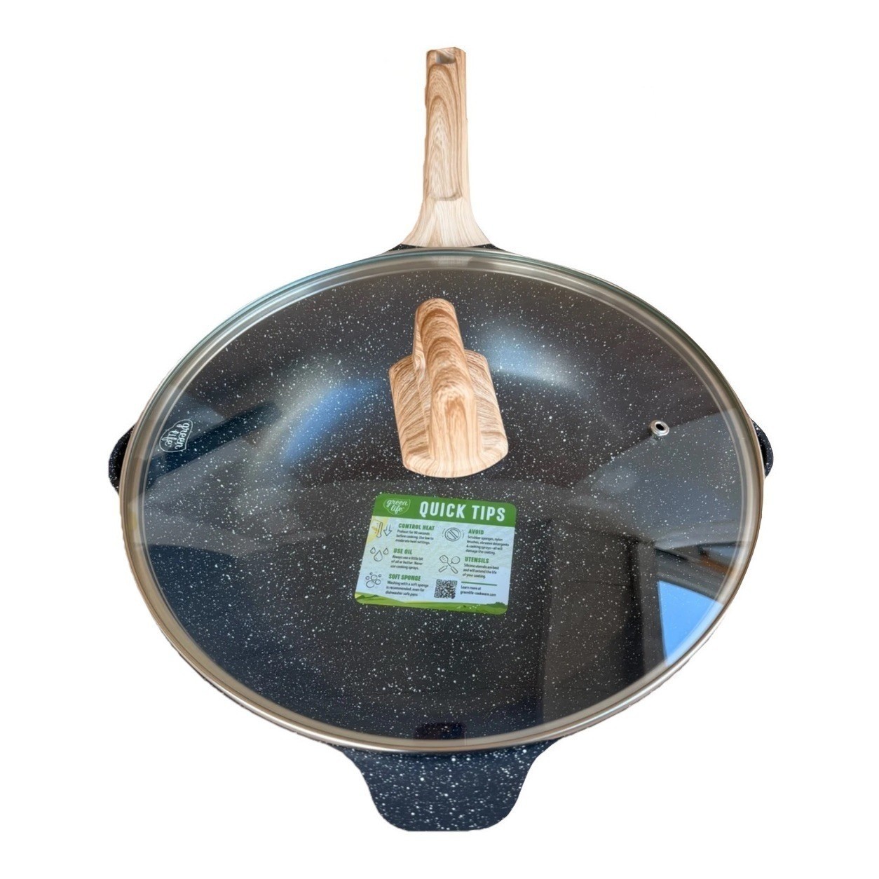 GreenLife Arte 5.1QT 12″ All in One Multi-Purpose Deep Skillet Wok