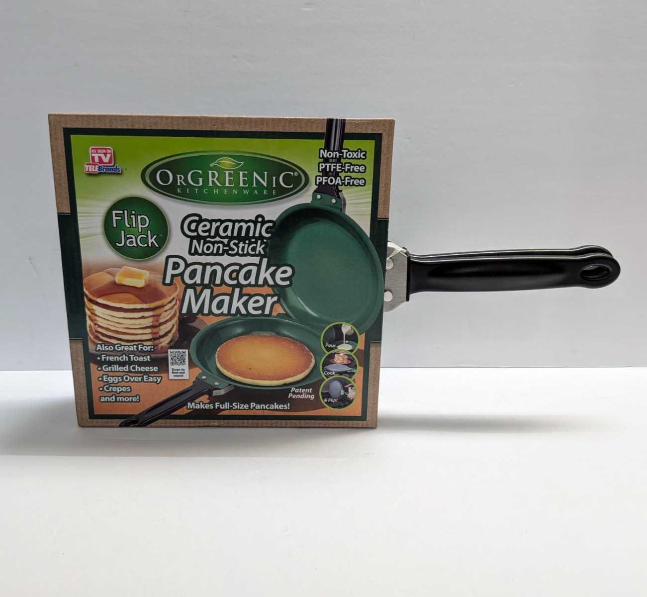 OrGreenic Flip Jack Ceramic Nonstick Pancake Maker PTFE-Free PFOA-Free NIB