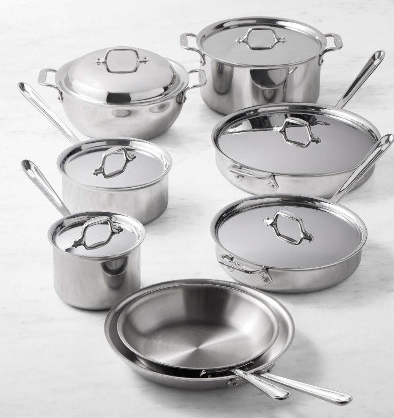 All-Clad D3® Tri-Ply Stainless-Steel 14-Piece Cookware Set – SALE – HOT