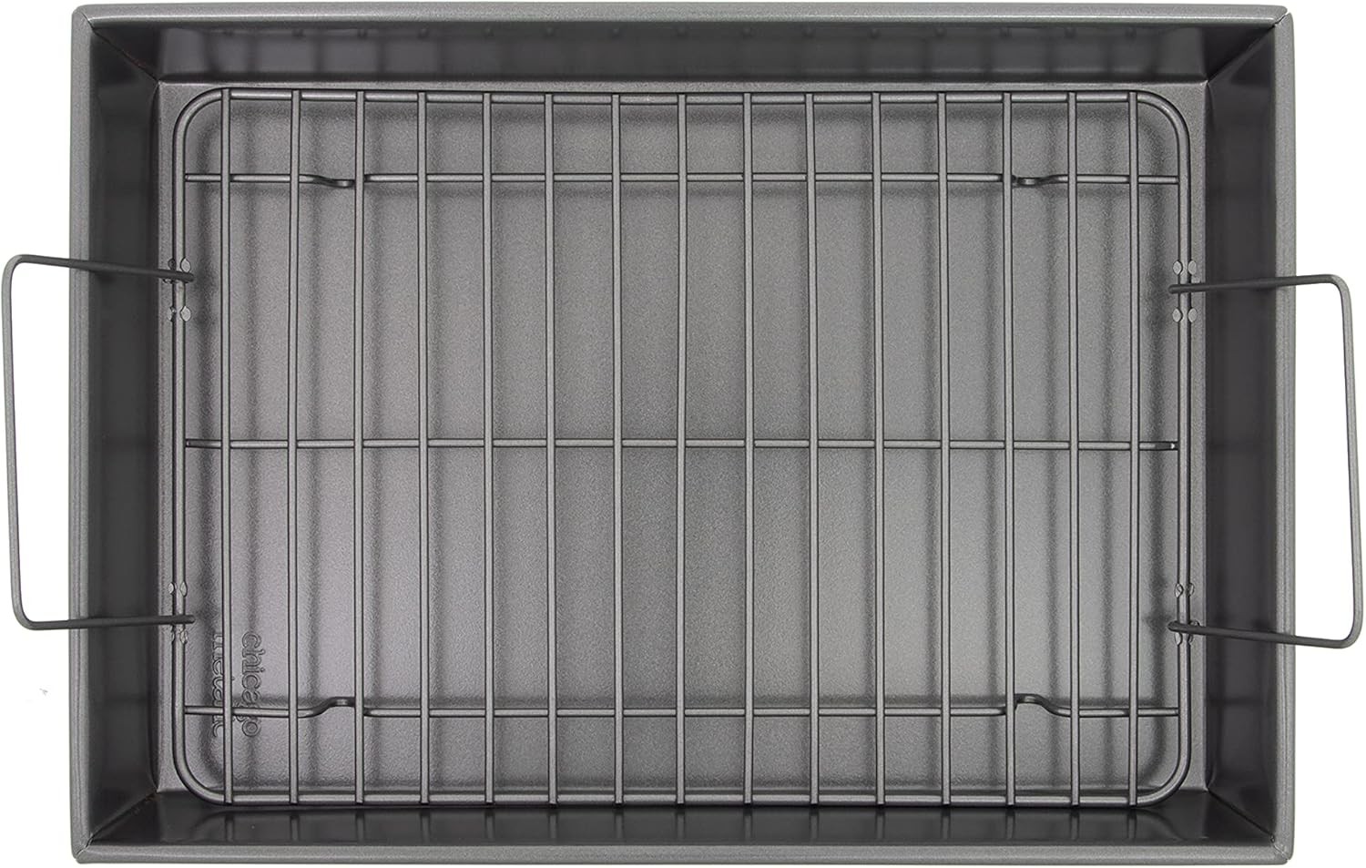 Professional Roast Pan with Non-Stick Rack, 13-Inch-by-9-Inch, Gray – 16947