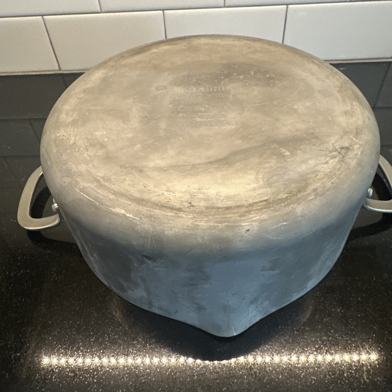 Calphalon Classic Anodized 5 Qt Stock Pot & Glass Lid 8785 Ceramic Non Stick USA