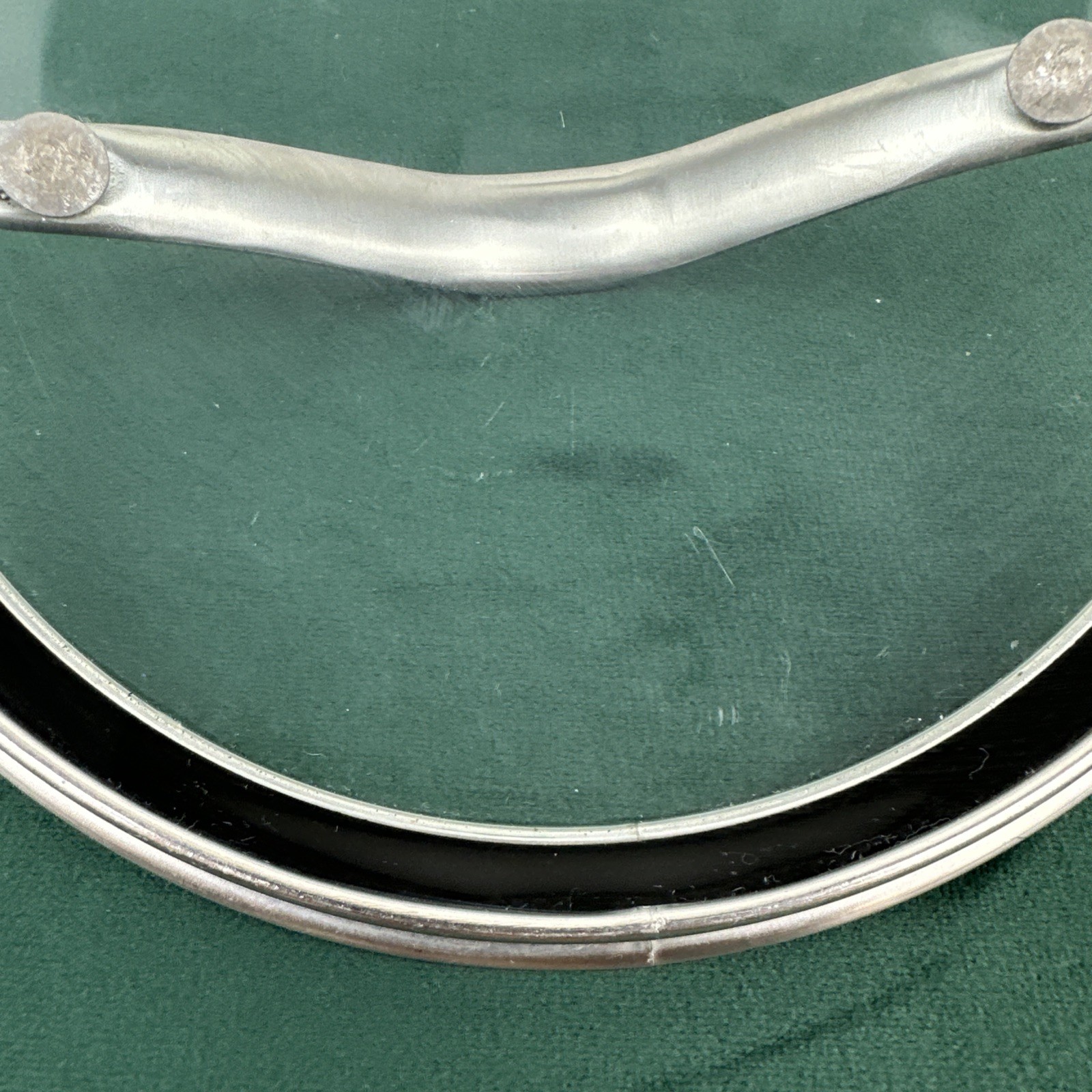 Calphalon Glass Lid pan 6 3/4″ Inside Replacement stainless Good Condition