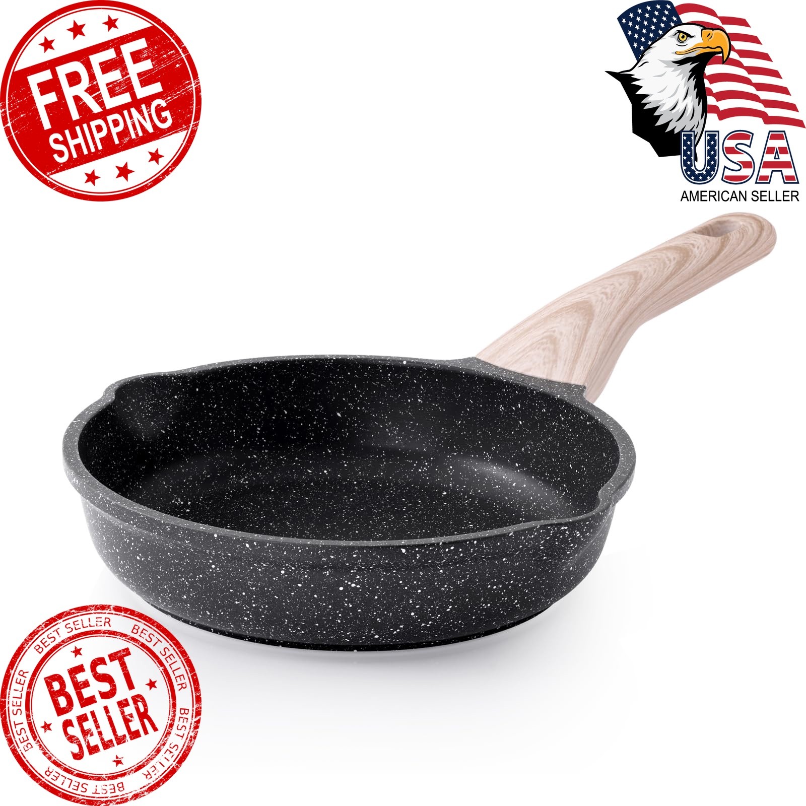 Kordisen 8 Inch Nonstick Egg Pan Classic Granite