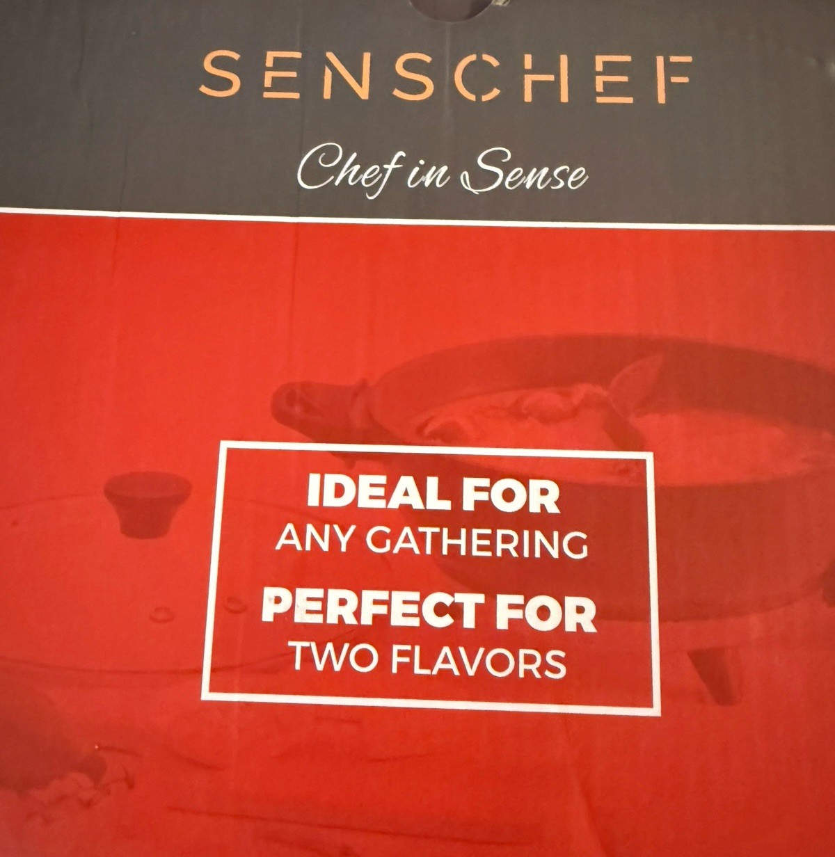 SENSCHEF TWIN Electric Hot Pot Divider EvenHeat Cast Aluminum 1500W 4.5Qt Shabu