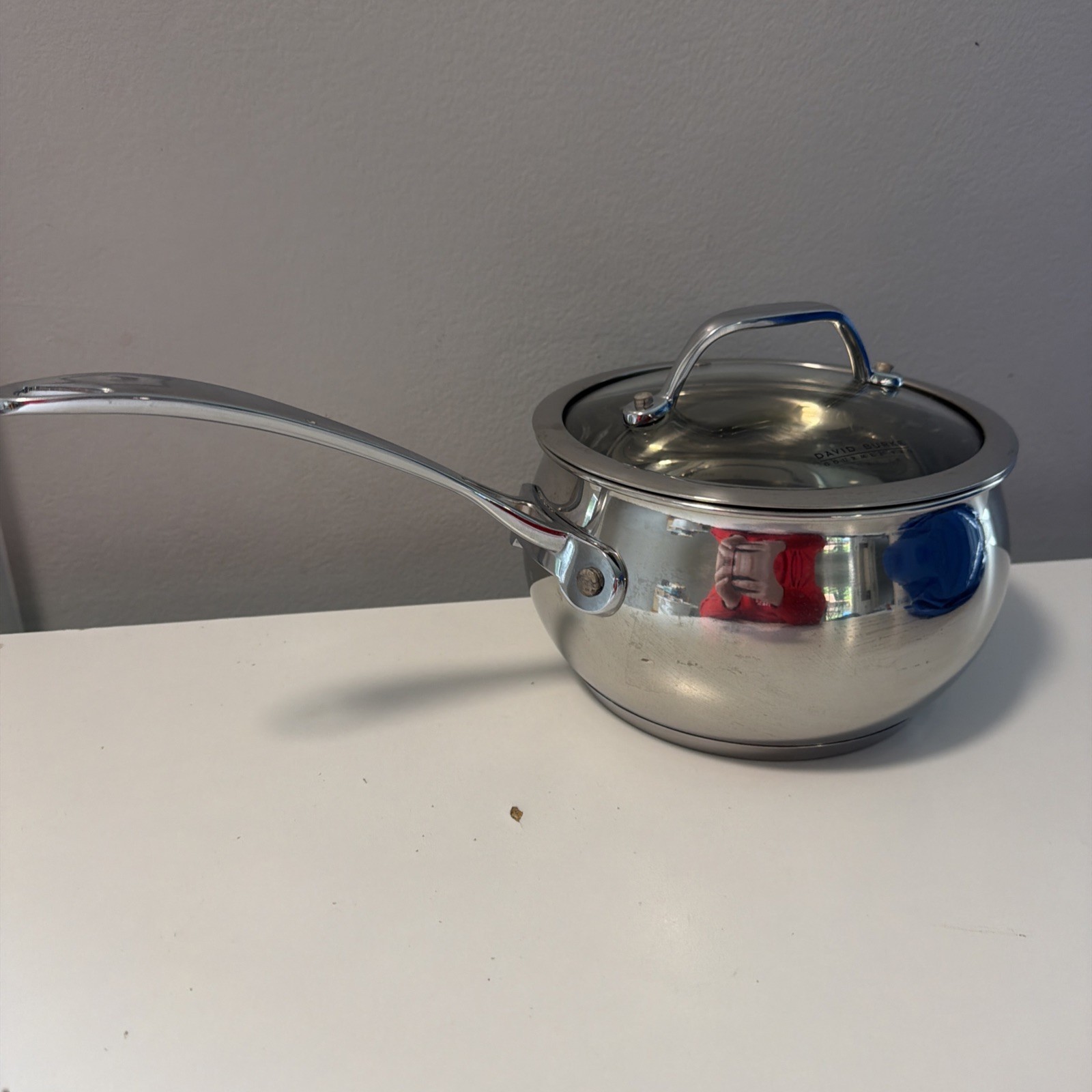 David Burke Gourmet PRO 2 Qt Saucepan Stainless Steel With Lid Safe Up To 400F