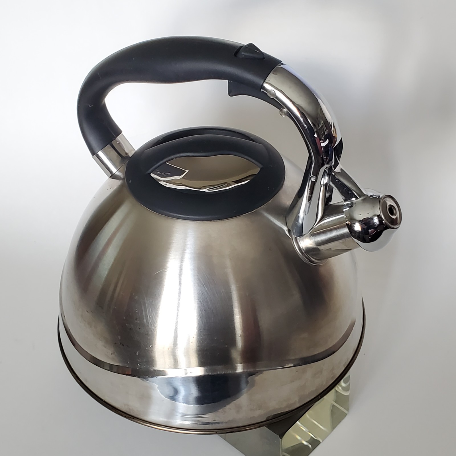 Masterclass Premium Collection teapot induction gas silver trigger spout whistle