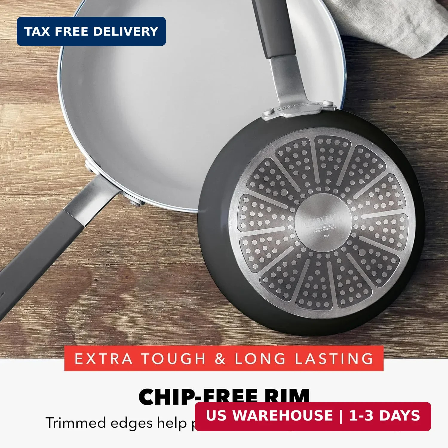 GreenPan x Bobby Flay 13 Piece Nonstick Cookware Pots and Pans Set, PFAS-Free Di