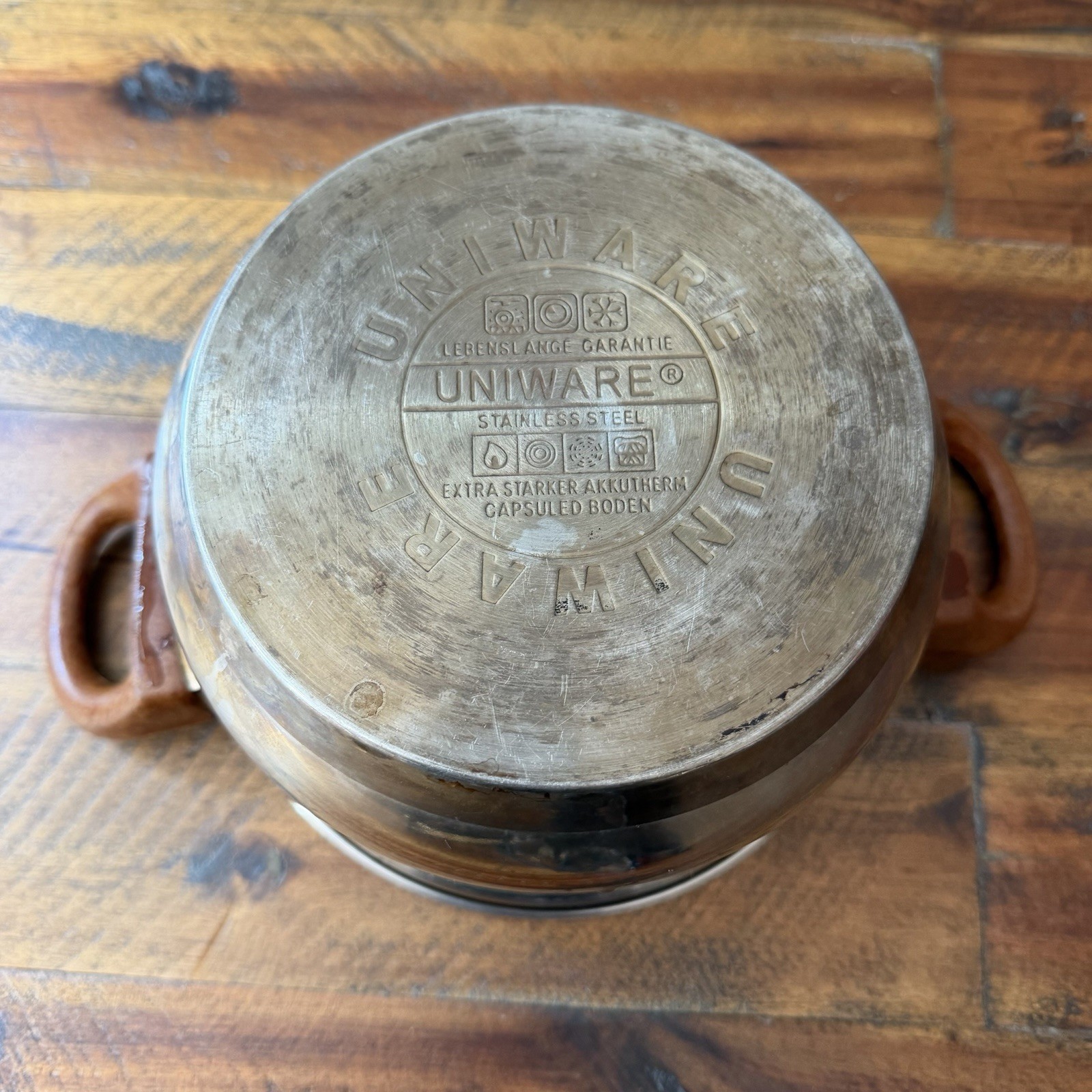 Uniware 1.5L Stainless Steel Sauce Pot Brown Handles Encapsulated Base No Lid