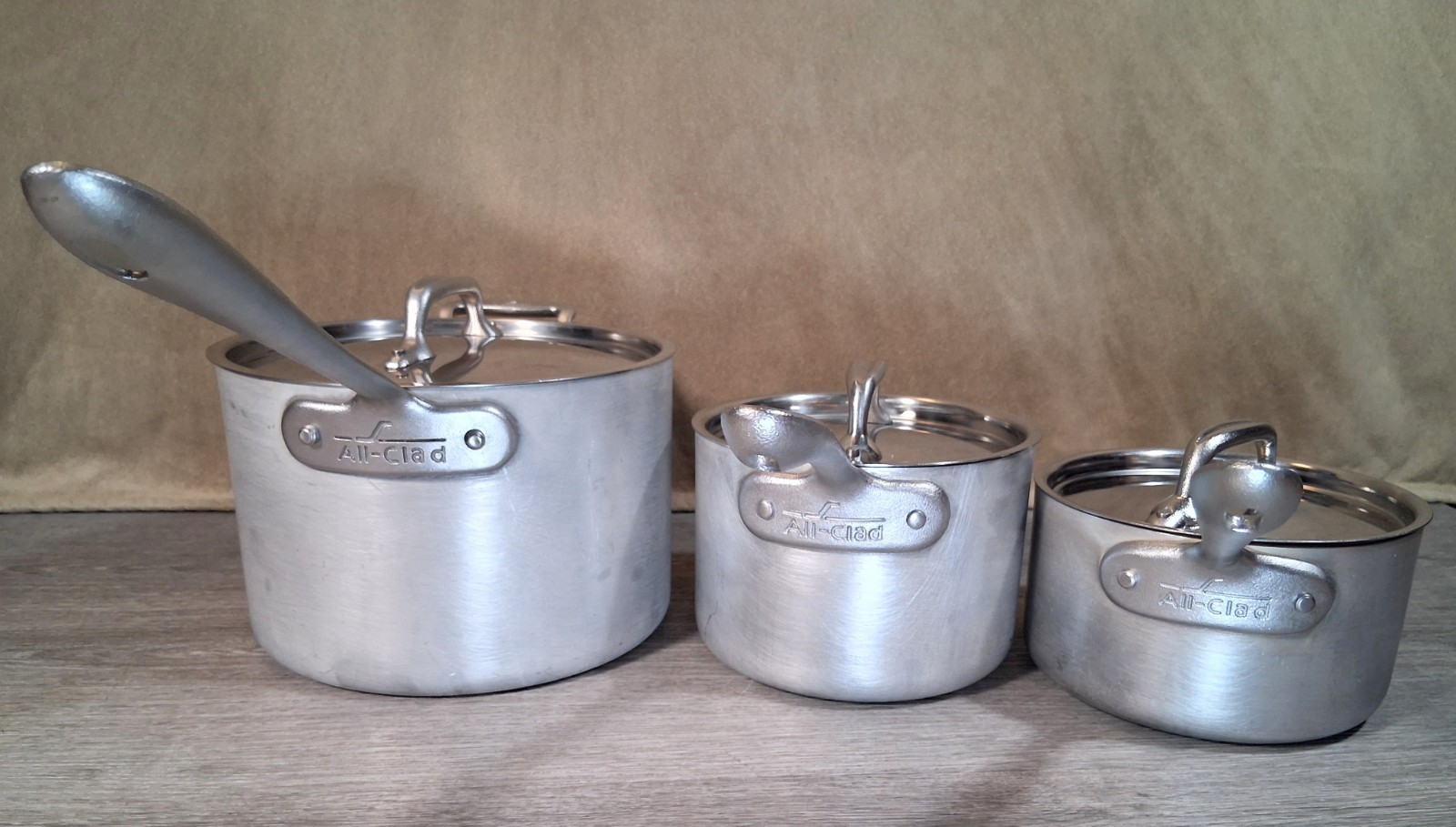 All-Clad Master Chef Cookware Set (10 Nice Pcs. Pots/Pans/Lids) Very Clean