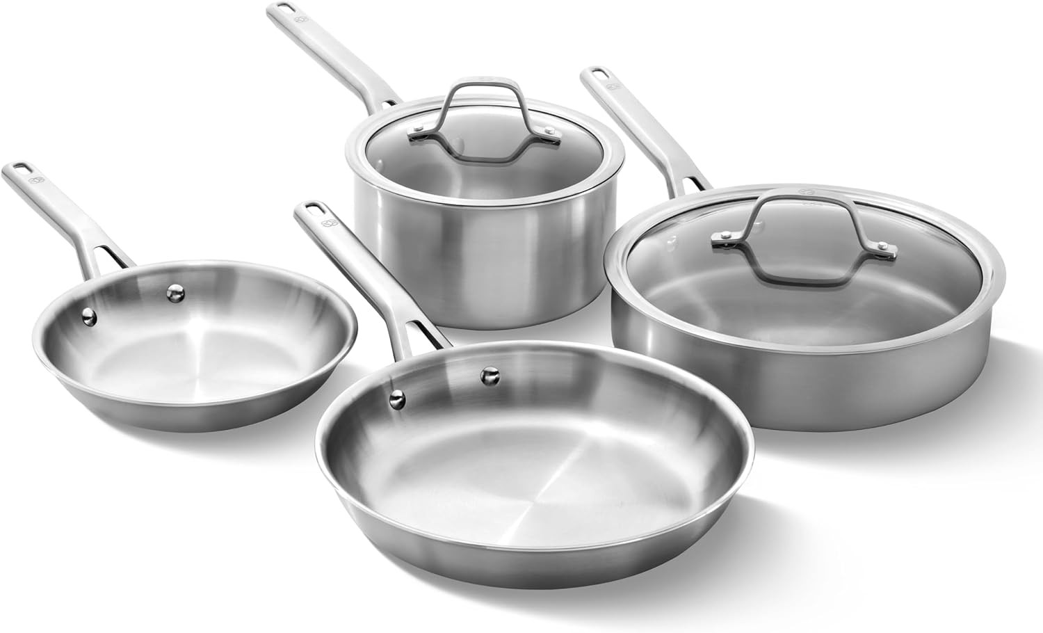 Classic Stainless Steel Cookware Set 10-Piece Impact-Bonded Aluminum Base