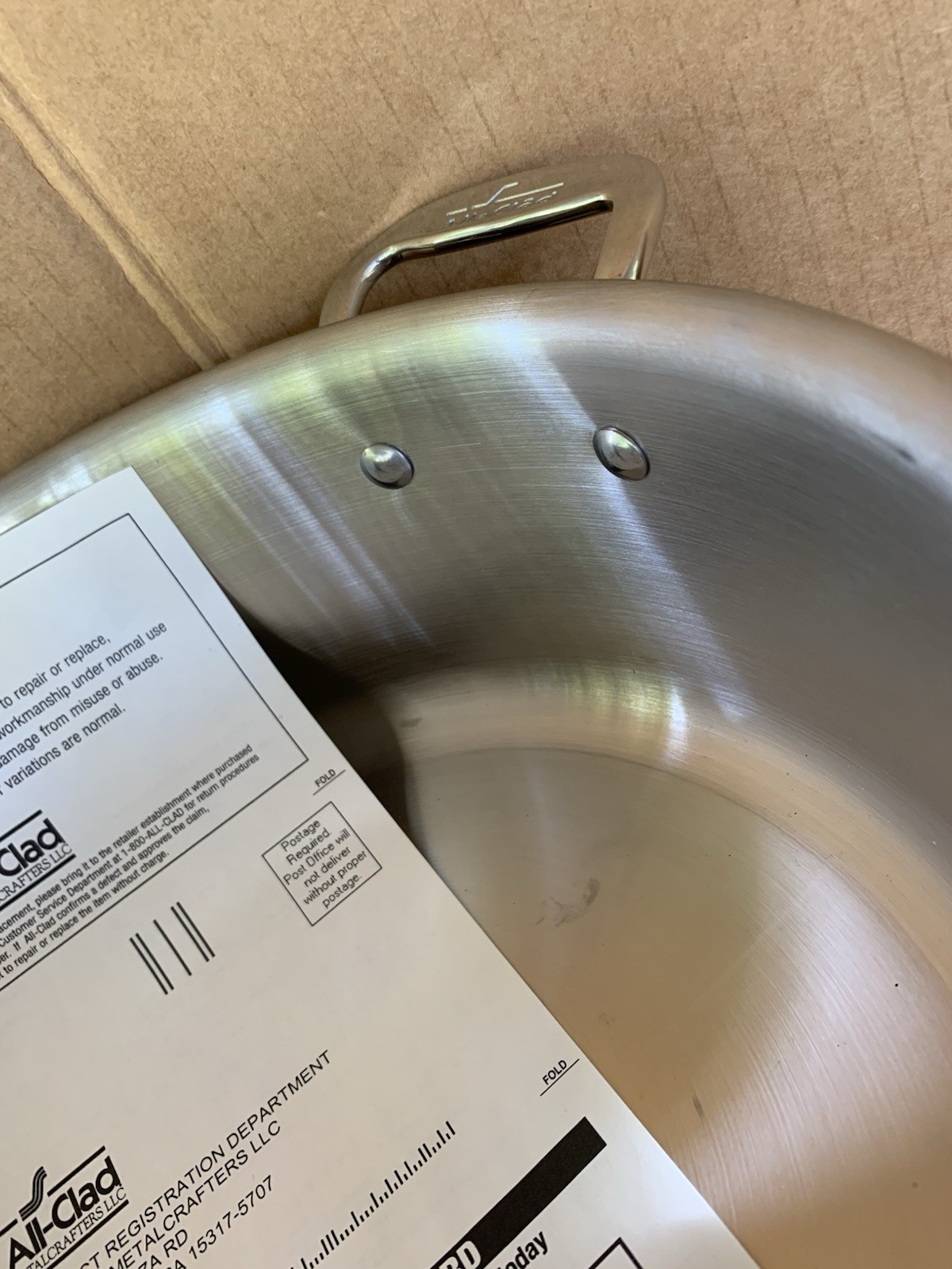 ALL CLAD 6 qt Sauté Pot Orig. Packaging Never Used. Wonderful
