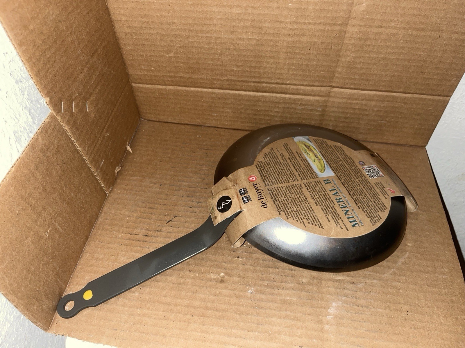 De Buyer Mineral B Carbon Steel Fry Pan, Nonstick 9.5” Induction Ready