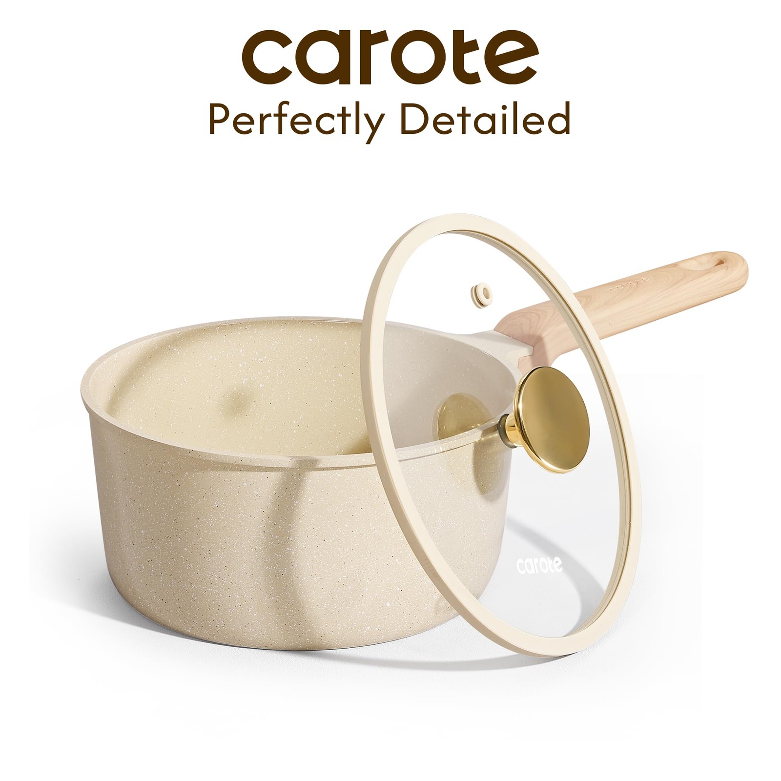 1.5Qt & 2.5Qt Sauce Pan Sets with Lid Ceramic Nonstick Pot Set Non Toxic Sauc…