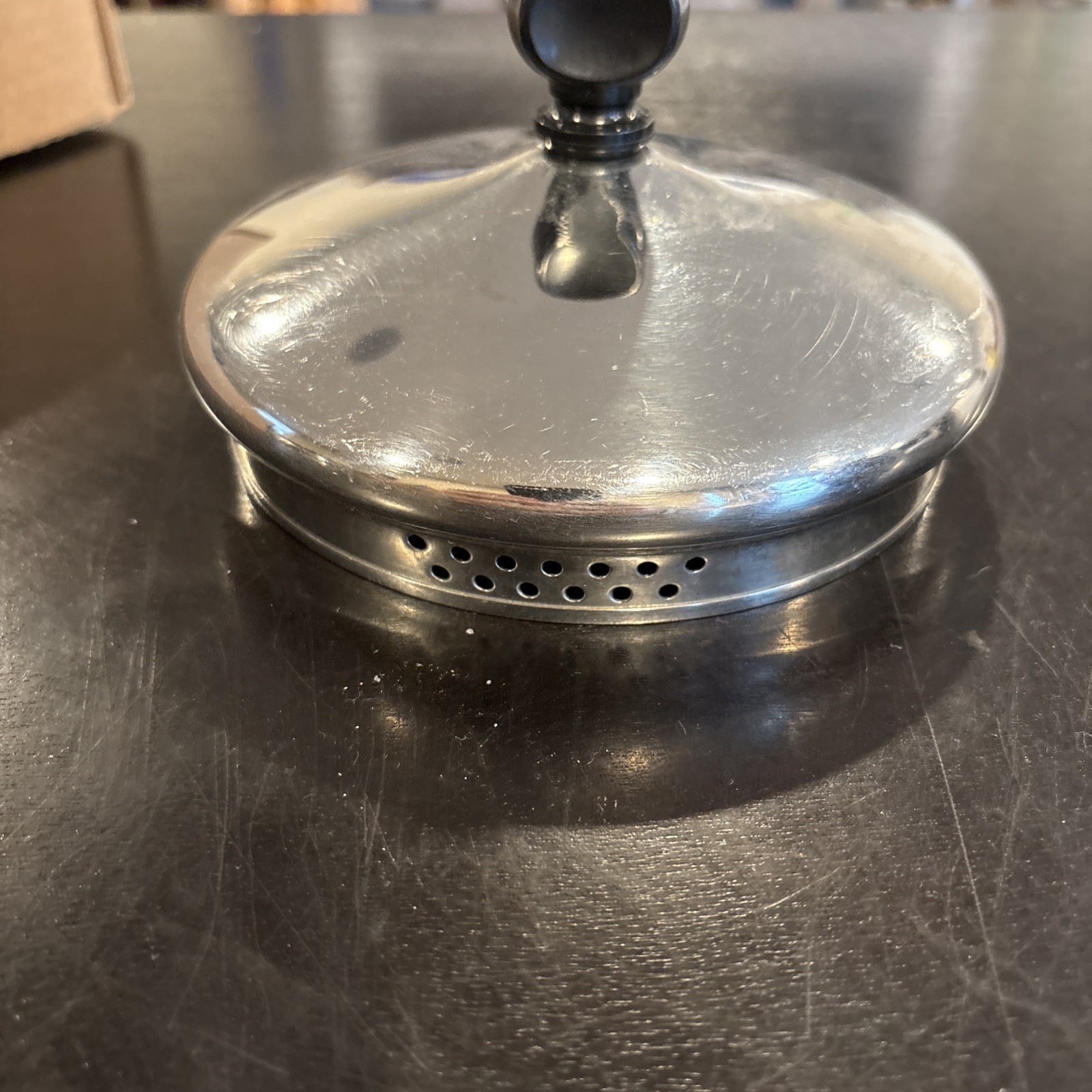Farberware 5 3/8” Lid ONLY w Strainers Stainless Steel Replacement 1 Qt Saucepan