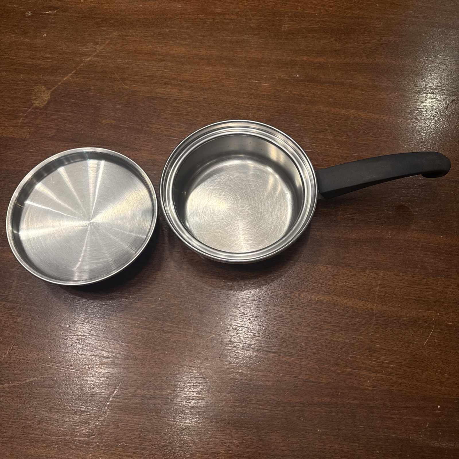 Vintage Seal O Matic Thermium Stainless Steel Pots USA 3 PC Set