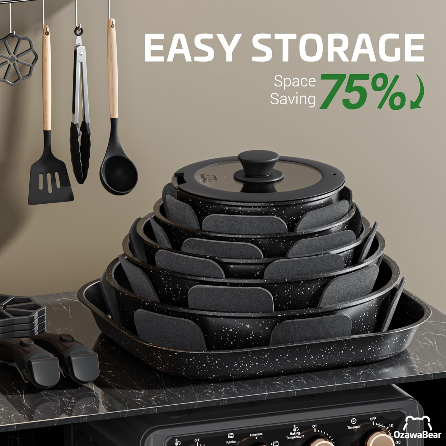 26-Piece Non-Stick Ceramic Cookware Set – Induction & Oven Safe, Healthy Cooking