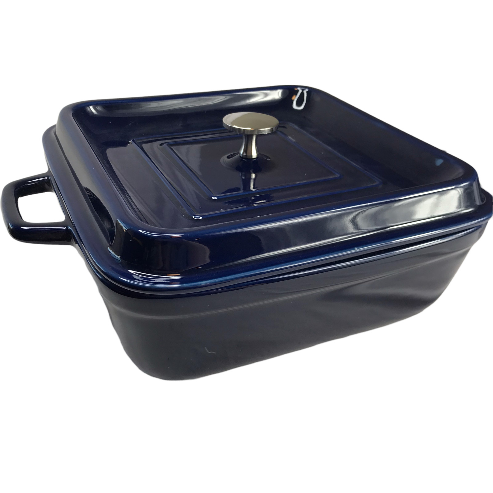 Servappetit Stoneware Covered Baker Blue 9.5″ Sq Baking Casserole Dish