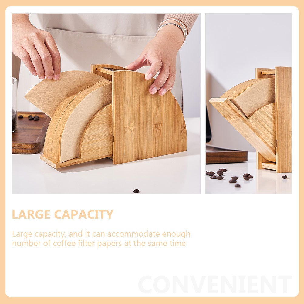 Coffee Filter Storage Holder in Khaki for Home Use with Neat Paper Organization